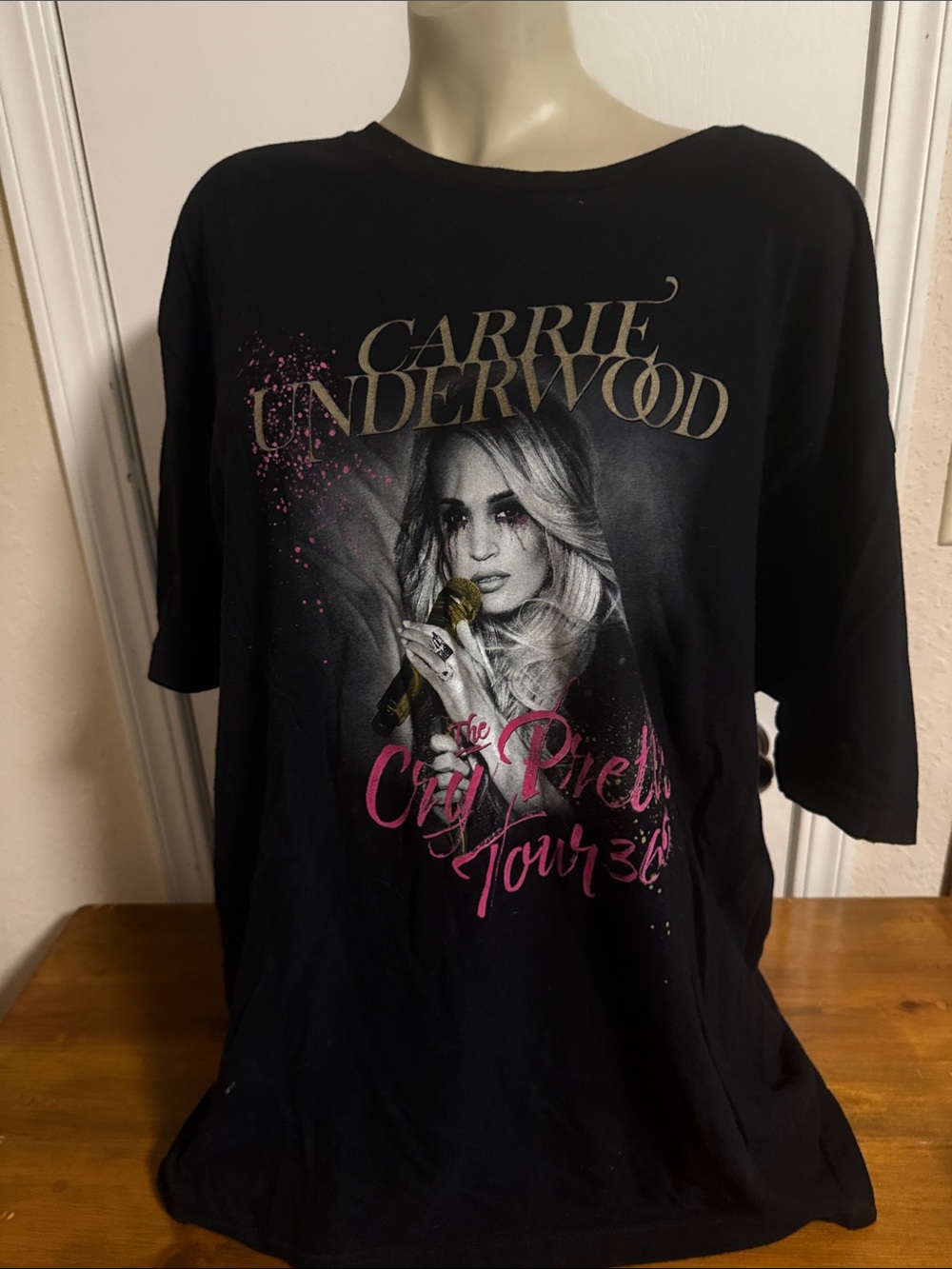 Black Graphic Carrie Underwood Cry Pretty 360 Tour Tee 2 Sided